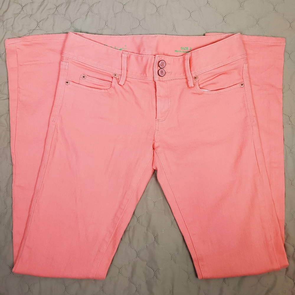 !SALE! Lilly Pulitzer "Worth" Straight Leg Jeans Sz 2 in Sherbet Pink